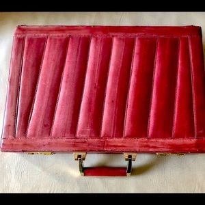Burgundy Eel skin with Suede interior Briefcase